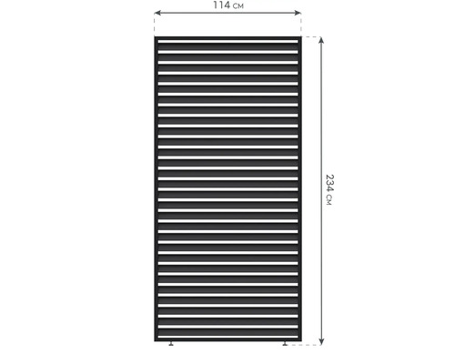 Image d'un radiateur mesurant 114 sur 234 centimètres.