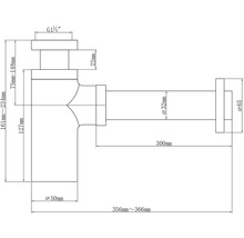 Schéma technique d'un siphon avec indications de mesure
