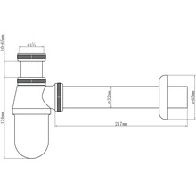Schéma technique d'un siphon avec dimensions