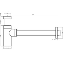 Dessin technique d'un siphon avec dimensions
