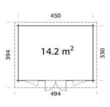 Plan d'un abri de jardin avec dimensions