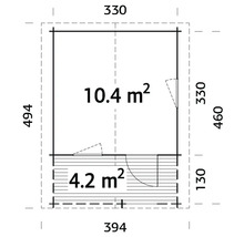 Plan d'un abri de jardin avec dimensions
