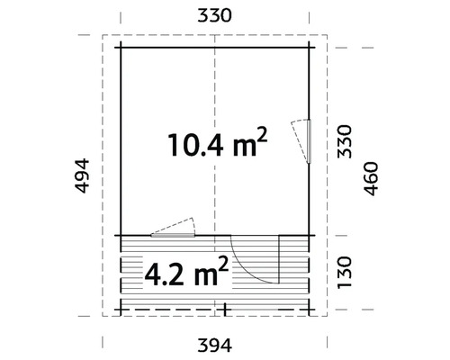 Plan d'un abri de jardin avec dimensions