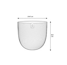 Dessin technique d'un pot de fleurs avec les dimensions diamètre 47 centimètres et hauteur 40,1 centimètres, logo Elho