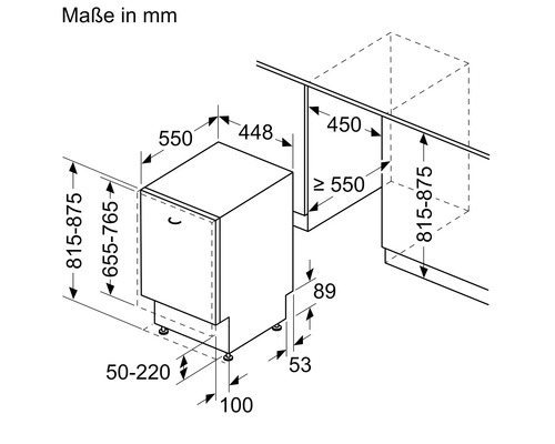 Dimensions d'un lave-vaisselle en millimètres