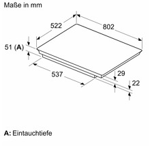 Abmessungen einer Kochplatte in Millimetern