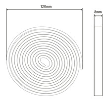 Technische Zeichnung eines Dichtbandes mit den Massen 120 mm mal 8 mm.