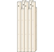 Poteaux de clôture en bois avec trous de forage