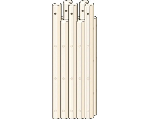 Poteaux de clôture en bois avec trous de forage