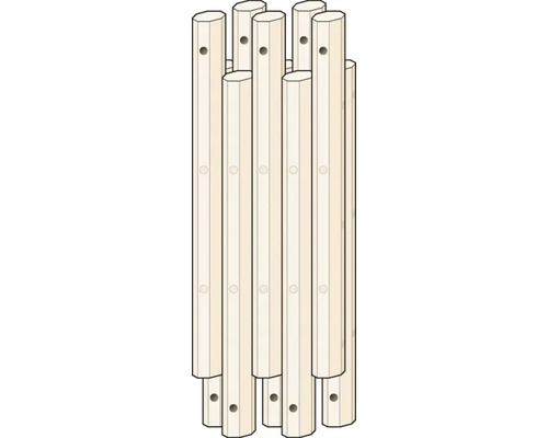 Illustration de barreaux en bois avec trous pour une construction en bois