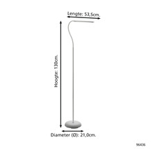 Lampadaire d'une hauteur de 130 cm, d'une longueur de 53,5 cm et d'un diamètre de 21 cm