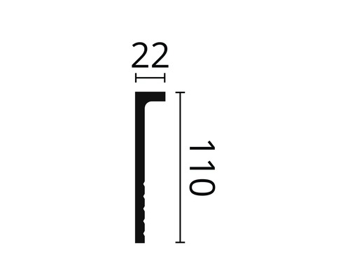Profil mit den Maßen 22 und 110 Millimeter