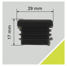 Capuchon de protection en plastique mesurant 29 sur 17 millimètres