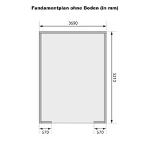 Plan de base sans plancher avec dimensions en millimètres