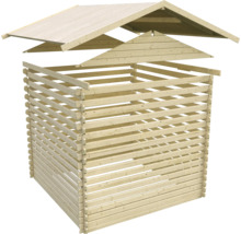 Cache-conteneur à ordures en bois avec toit, à monter soi-même