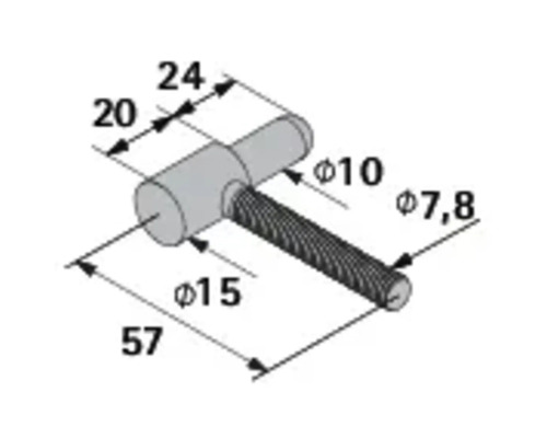 Technische Zeichnung eines Möbelknopfes mit Maßangaben