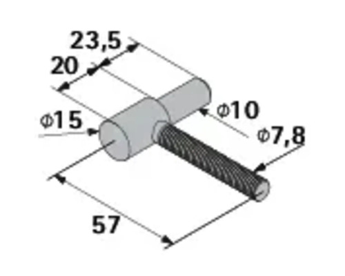 Dessin technique d'une poignée de meuble avec cotes