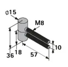 Technische Zeichnung eines Bauteils mit Maßangaben