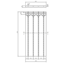 Dessin technique d'une cloison de séparation avec dimensions.