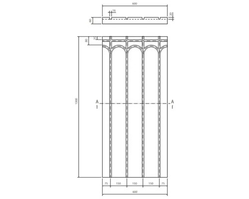Dessin technique d'un élément de construction avec cotes