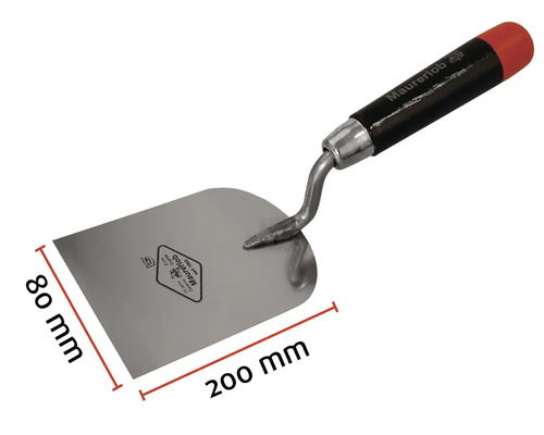 Truelle de maçon avec des dimensions de 200 mm de longueur et 80 mm de largeur