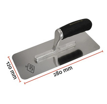 Maurer Glättkelle mit den Maßen 280 mm x 120 mm.