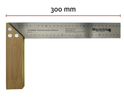 Qualitäts Tischlerwinkel 300 mm aus Holz und Metall
