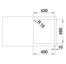 Dessin d'un évier avec dimensions