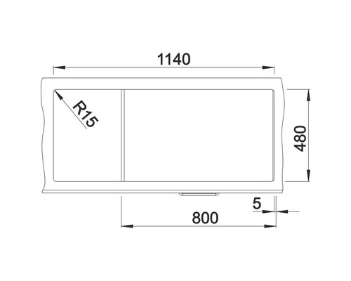 Technische Zeichnung einer Duschwanne mit Maßangaben
