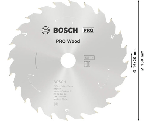 Bosch Kreissägeblatt WO Ø 150x20 mm Z24 - HORNBACH