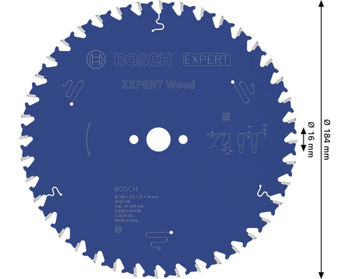 Lame de scie à bois Bosch Expert de 184 millimètres de diamètre