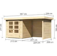 Abmessungen eines Gartenhauses aus Holz