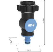 For_q Logo Wasserhahnverbinder mit den Maßen 11,5 x 5,6 Zentimeter