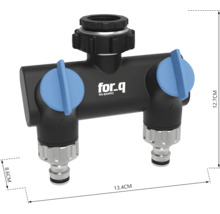 for_q Wasserverteiler mit den Maßen 13,4 x 8,6 x 12,7 cm