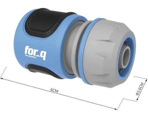 Raccord de tuyau d'arrosage Logo For-q, longueur 6 cm