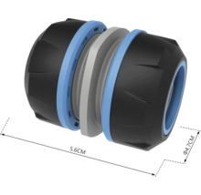 Raccord de tuyau mesurant 5,6 cm de long et 4,7 cm de diamètre