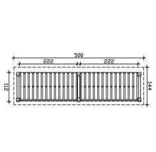 Dessin technique d'un portail de jardin avec dimensions