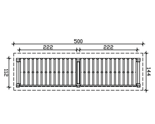 Dessin technique d'un portail de jardin avec dimensions