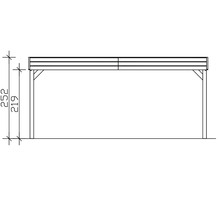 Schéma technique d'un carport avec indication de la hauteur