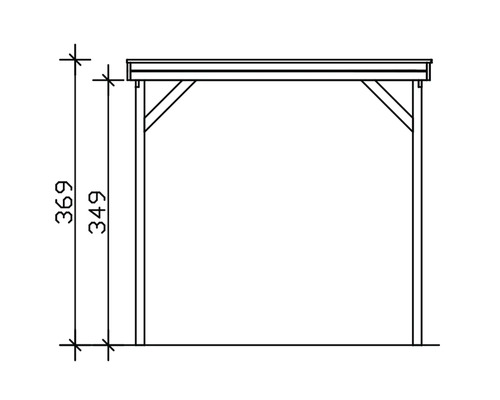 Dessin technique d'une pergola avec indications de hauteur