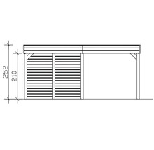 Dessin technique d'un garage en bois avec paroi latérale