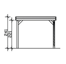 Dessin technique d'un carport avec indications de hauteur