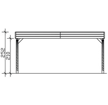 Schéma technique d'un carport avec indication de la hauteur