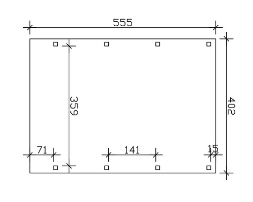 Dessin technique avec les dimensions 555, 402, 359, 141, 71 et 15.