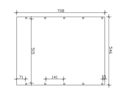 Dessin technique avec cotes pour un objet rectangulaire