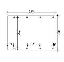 Schéma technique avec dimensions : 555, 402, 359, 141, 71 et 15.