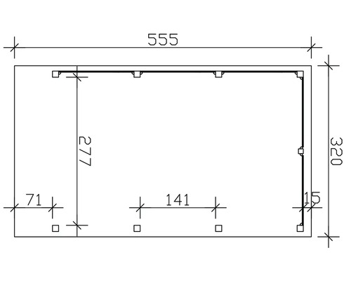 Technische Zeichnung mit Massangaben