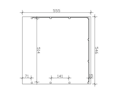 Dessin technique avec dimensions en millimètres