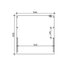 Schéma technique avec dimensions : longueur 546, largeur 555 et profondeur 515.