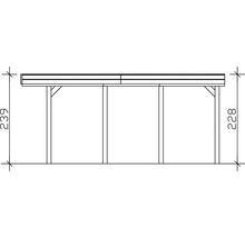 Technische Zeichnung eines Carports mit Maßangaben